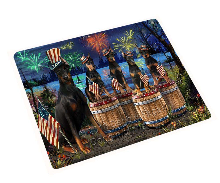 4th of July Independence Day Fireworks Doberman Pinschers at the Lake Cutting Board C57123