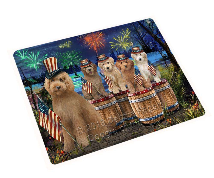 4th of July Independence Day Fireworks Goldendoodles at the Lake Cutting Board C57126