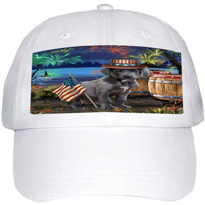 4th of July Independence Day Fireworks Great Dane Dog at the Lake Ball Hat Cap HAT56652