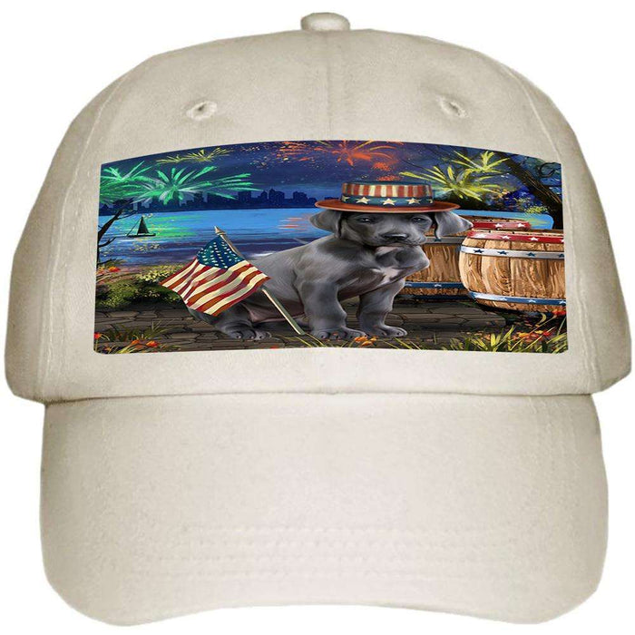 4th of July Independence Day Fireworks Great Dane Dog at the Lake Ball Hat Cap HAT56652