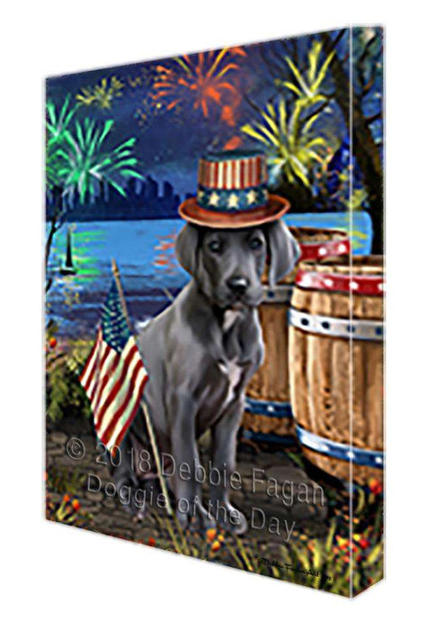 4th of July Independence Day Fireworks Great Dane Dog at the Lake Canvas Print Wall Art Décor CVS75347