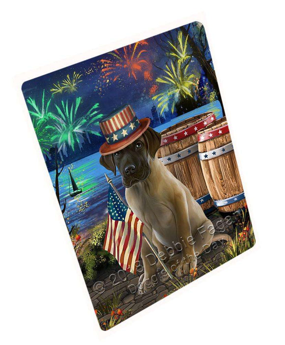 4th of July Independence Day Fireworks Great Dane Dog at the Lake Large Refrigerator / Dishwasher Magnet RMAG65892