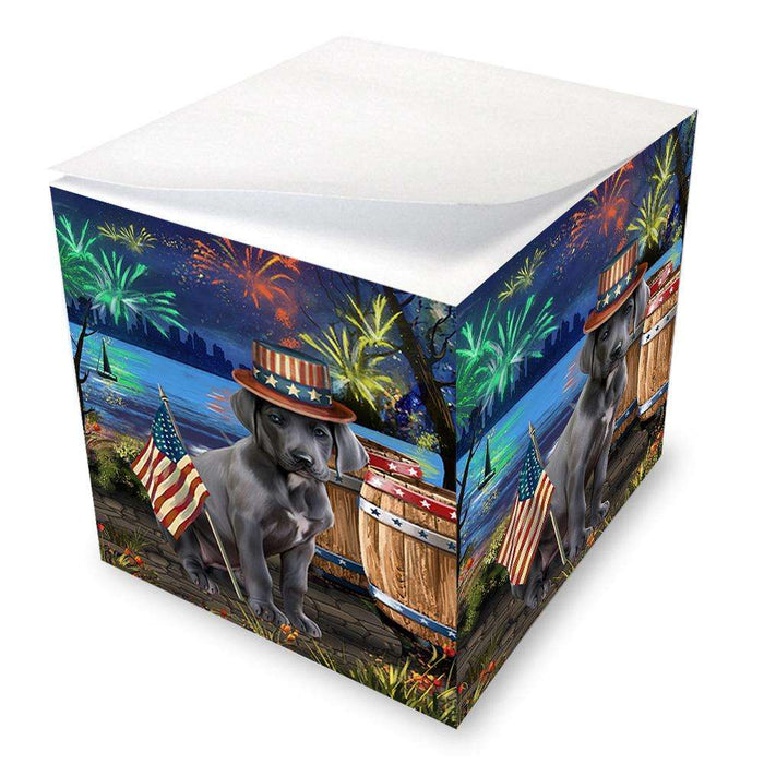 4th of July Independence Day Fireworks Great Dane Dog at the Lake Note Cube NOC50973