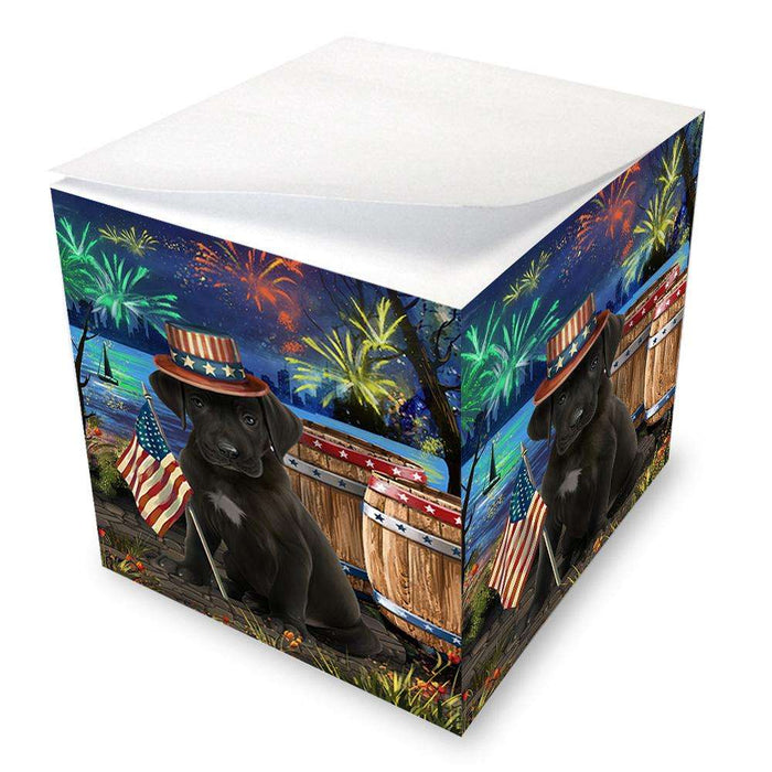 4th of July Independence Day Fireworks Great Dane Dog at the Lake Note Cube NOC50975