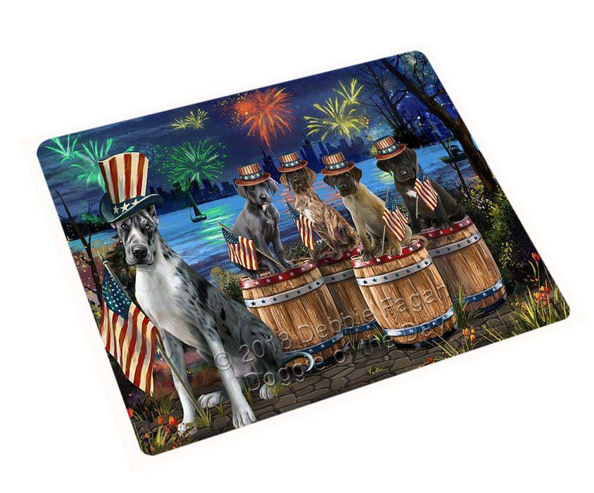 4th of July Independence Day Fireworks Great Danes at the Lake Blanket BLNKT75396