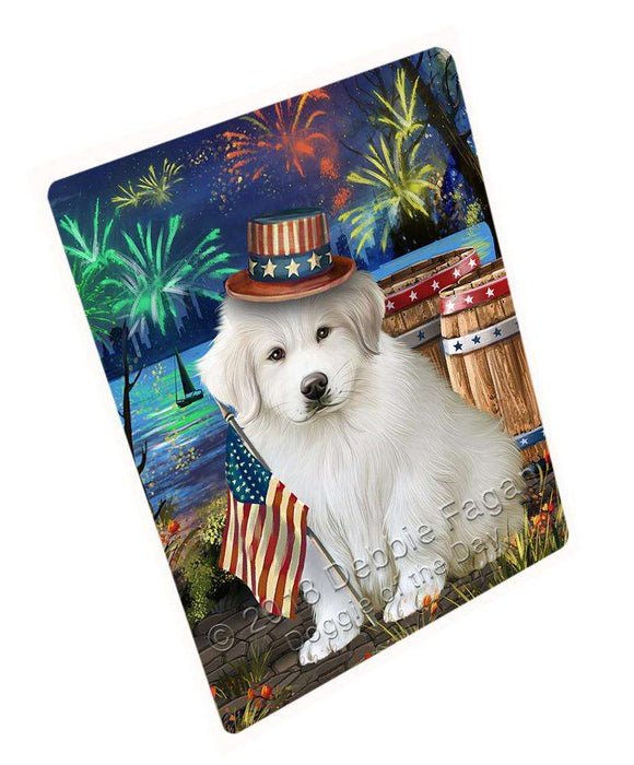 4th of July Independence Day Fireworks Great Pyrenee Dog at the Lake Blanket BLNKT76539