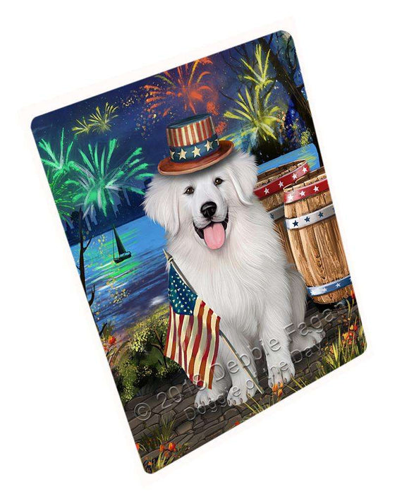 4th of July Independence Day Fireworks Great Pyrenee Dog at the Lake Cutting Board C57501