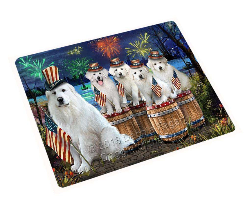 4th Of July Independence Day Fireworks Great Pyrenees At The Lake Magnet Mini (3.5" x 2") MAG57132