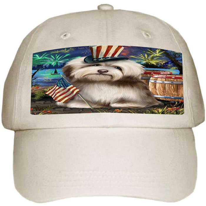 4th of July Independence Day Fireworks Havanese Dog at the Lake Ball Hat Cap HAT57237