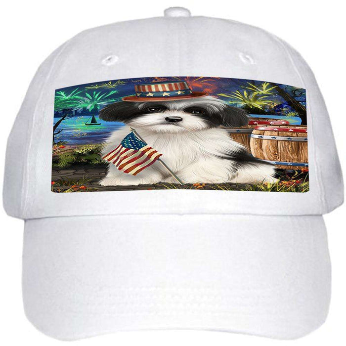 4th of July Independence Day Fireworks Havanese Dog at the Lake Ball Hat Cap HAT57249