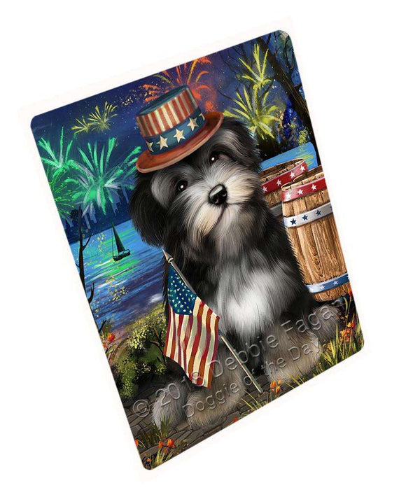 4th of July Independence Day Fireworks Havanese Dog at the Lake Blanket BLNKT76611