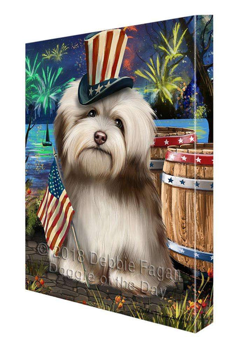 4th of July Independence Day Fireworks Havanese Dog at the Lake Canvas Print Wall Art Décor CVS77102