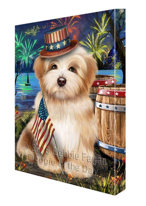 4th of July Independence Day Fireworks Havanese Dog at the Lake Canvas Print Wall Art Décor CVS77111