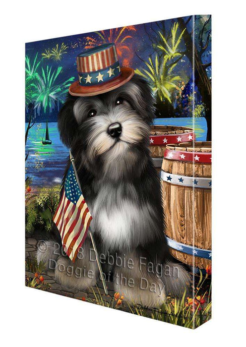 4th of July Independence Day Fireworks Havanese Dog at the Lake Canvas Print Wall Art Décor CVS77120