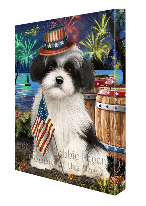 4th of July Independence Day Fireworks Havanese Dog at the Lake Canvas Print Wall Art Décor CVS77138