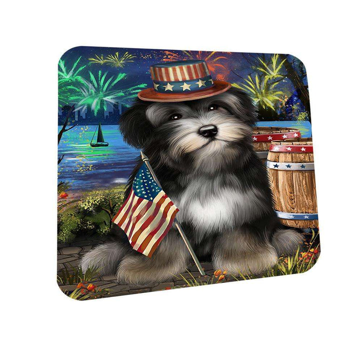 4th of July Independence Day Fireworks Havanese Dog at the Lake Coasters Set of 4 CST51129