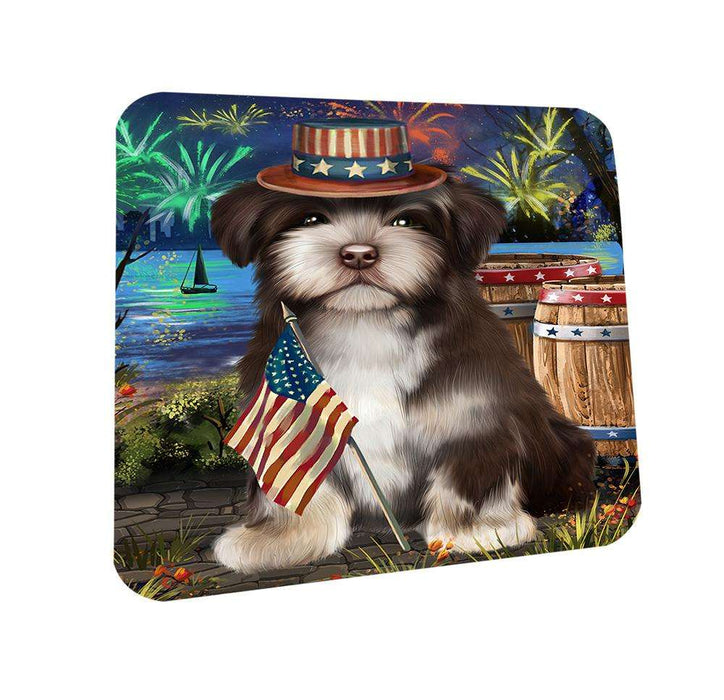 4th of July Independence Day Fireworks Havanese Dog at the Lake Coasters Set of 4 CST51130