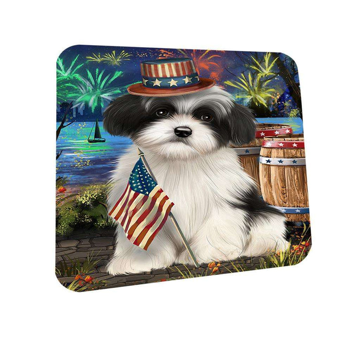 4th of July Independence Day Fireworks Havanese Dog at the Lake Coasters Set of 4 CST51131
