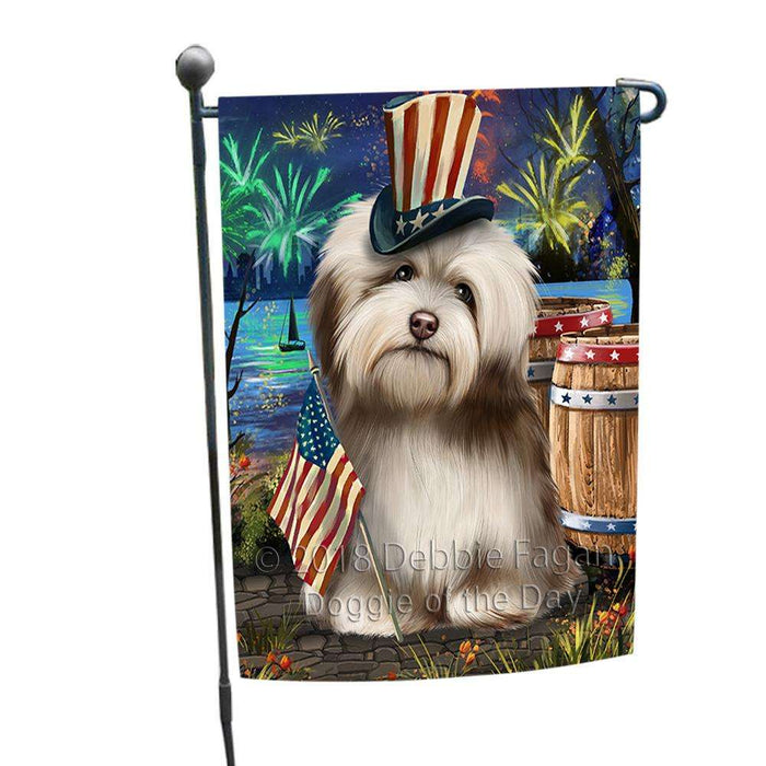 4th of July Independence Day Fireworks Havanese Dog at the Lake Garden Flag GFLG51090
