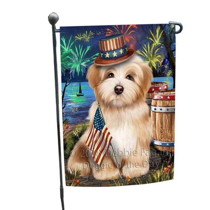 4th of July Independence Day Fireworks Havanese Dog at the Lake Garden Flag GFLG51091