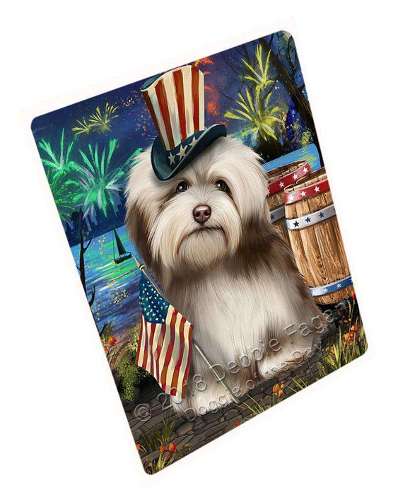 4th of July Independence Day Fireworks Havanese Dog at the Lake Large Refrigerator / Dishwasher Magnet RMAG67056