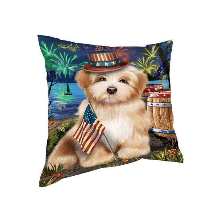 4th of July Independence Day Fireworks Havanese Dog at the Lake Pillow PIL60740