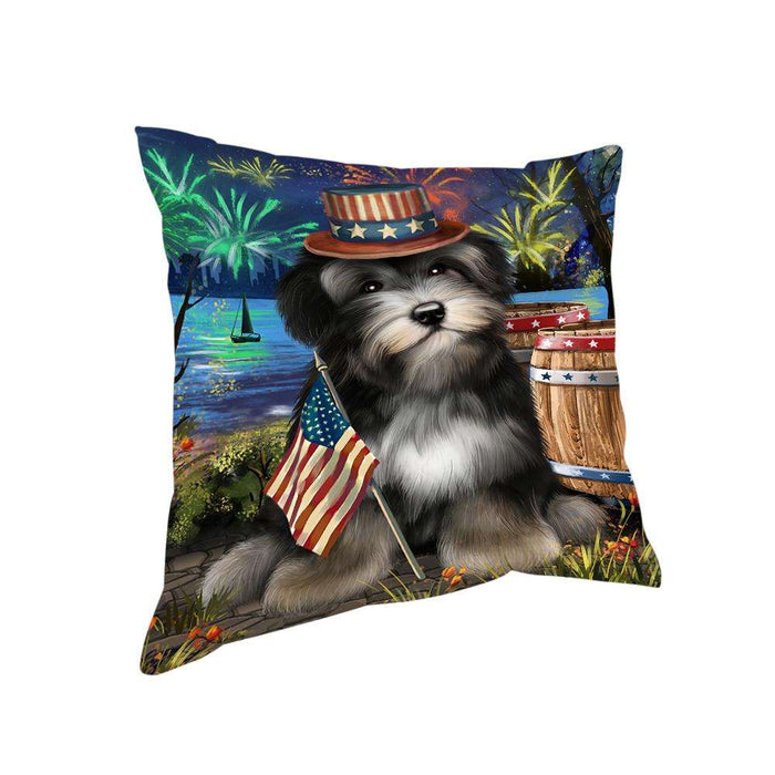 4th of July Independence Day Fireworks Havanese Dog at the Lake Pillow PIL60744