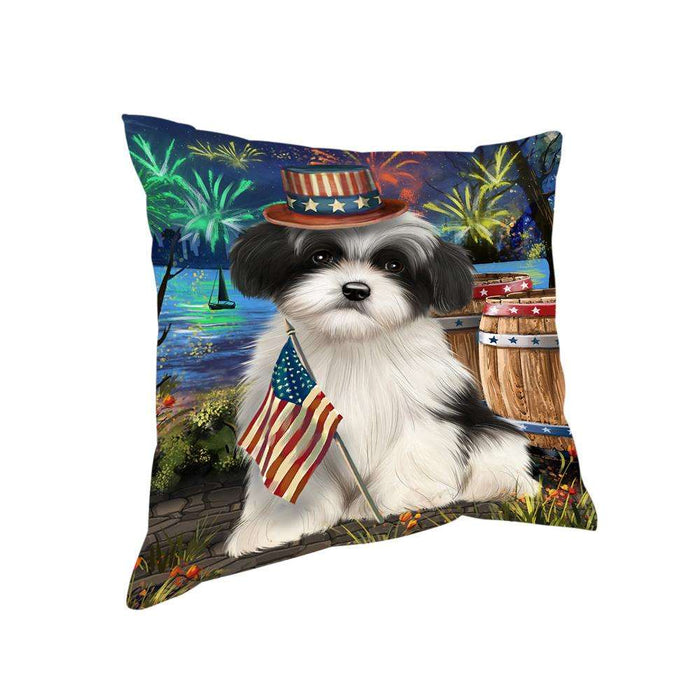 4th of July Independence Day Fireworks Havanese Dog at the Lake Pillow PIL60752