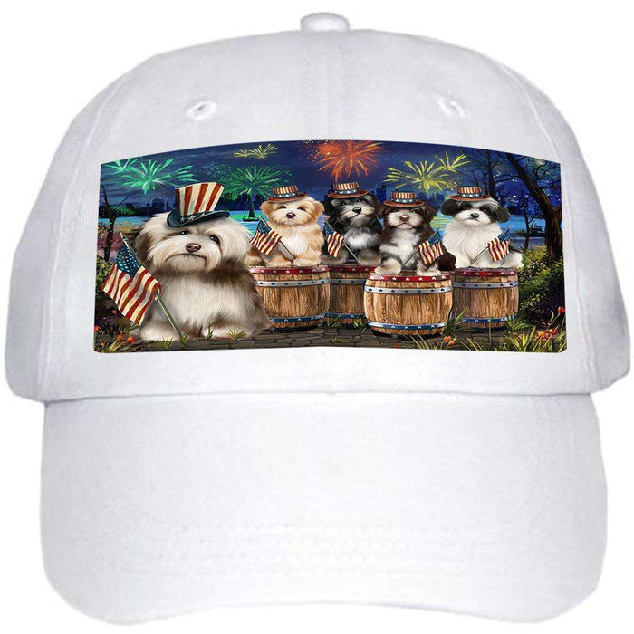 4th of July Independence Day Fireworks Havaneses at the Lake Ball Hat Cap HAT56847