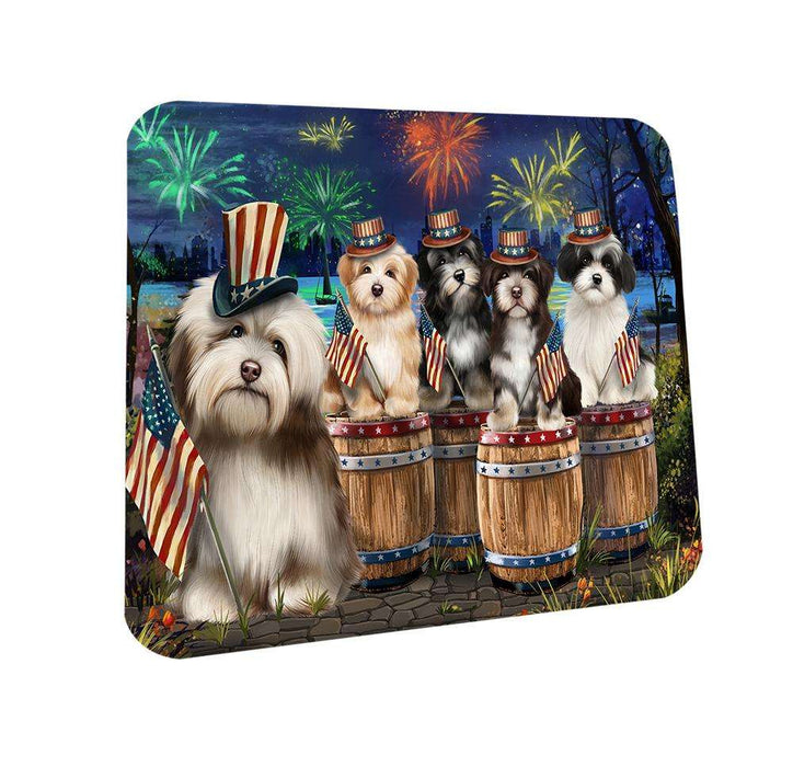 4th of July Independence Day Fireworks Havaneses at the Lake Coasters Set of 4 CST50997