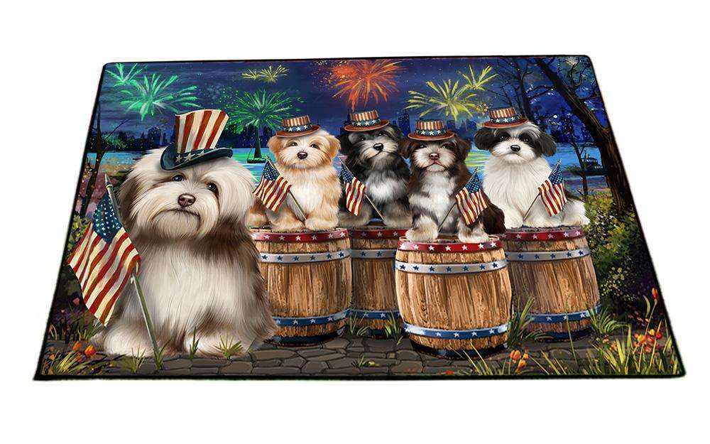 4th of July Independence Day Fireworks Havaneses at the Lake Floormat FLMS50940