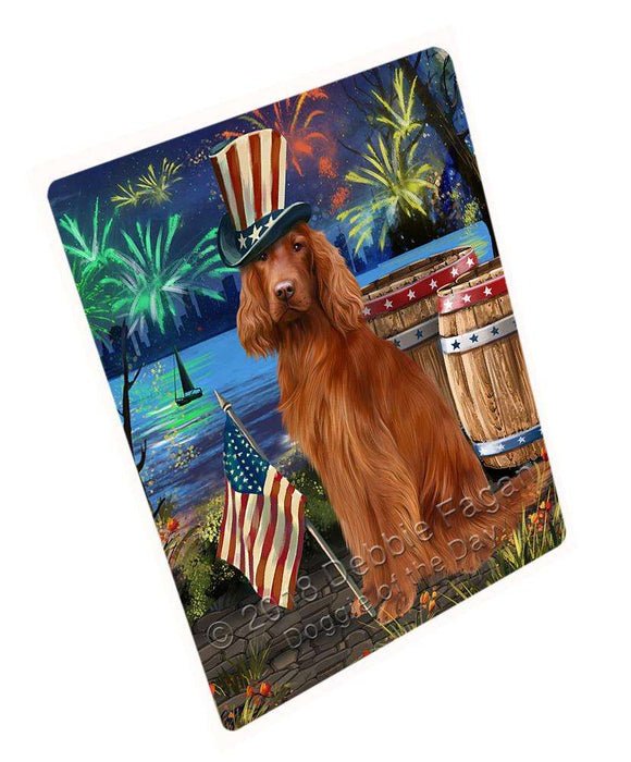 4th of July Independence Day Fireworks Irish Setter Dog at the Lake Large Refrigerator / Dishwasher Magnet RMAG67086