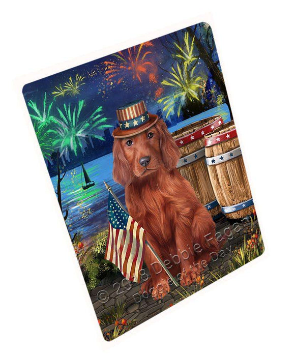 4th of July Independence Day Fireworks Irish Setter Dog at the Lake Large Refrigerator / Dishwasher Magnet RMAG67110