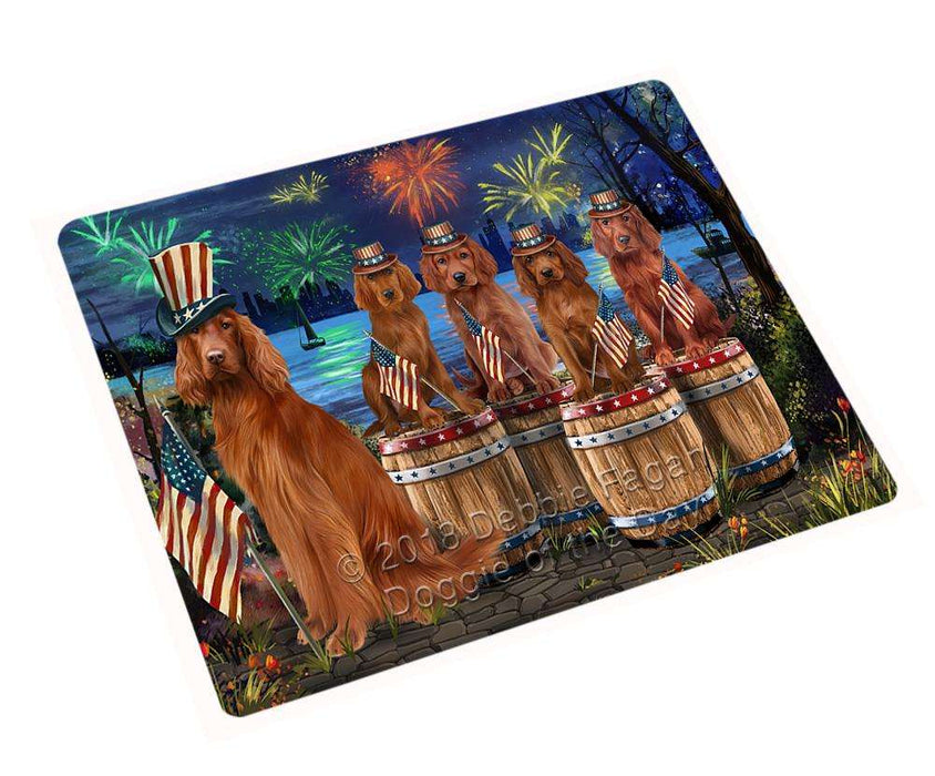 4th of July Independence Day Fireworks Irish Setters at the Lake Blanket BLNKT75432