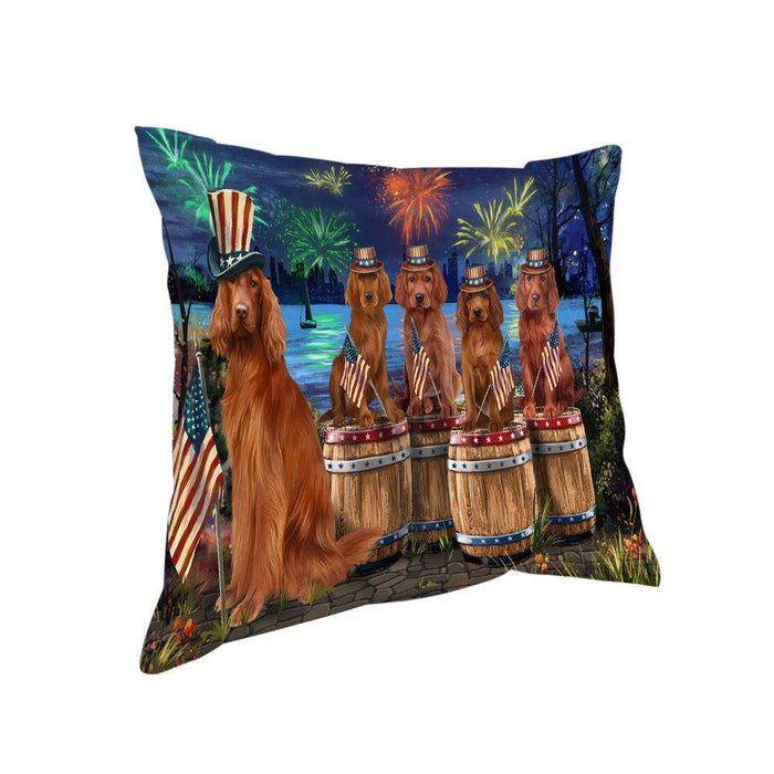 4th of July Independence Day Fireworks Irish Setters at the Lake Pillow PIL60220