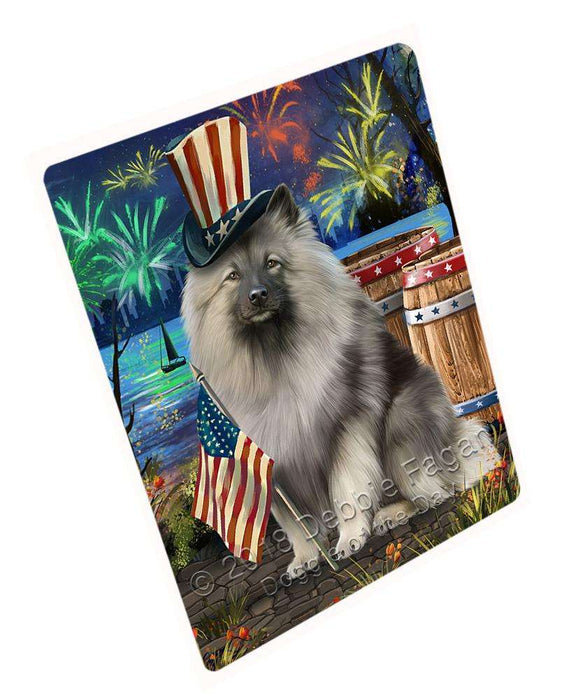 4th of July Independence Day Fireworks Keeshond Dog at the Lake Blanket BLNKT76683