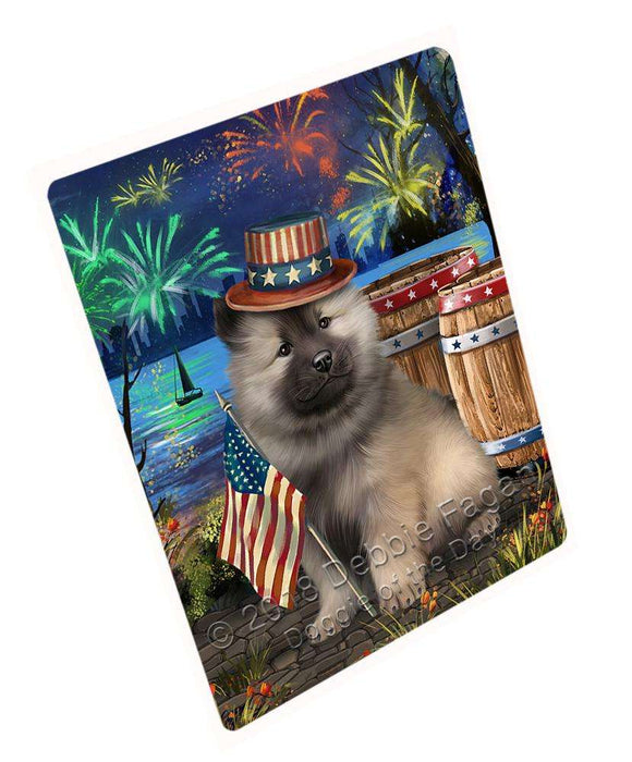 4th of July Independence Day Fireworks Keeshond Dog at the Lake Blanket BLNKT76710