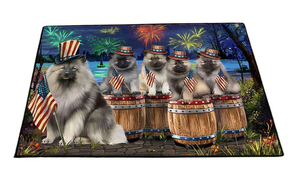 4th of July Independence Day Fireworks Keeshonds at the Lake Floormat FLMS50946