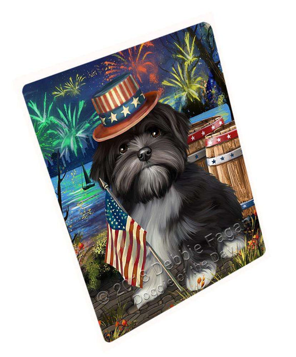 4th of July Independence Day Fireworks Lhasa Apso Dog at the Lake Cutting Board C56955
