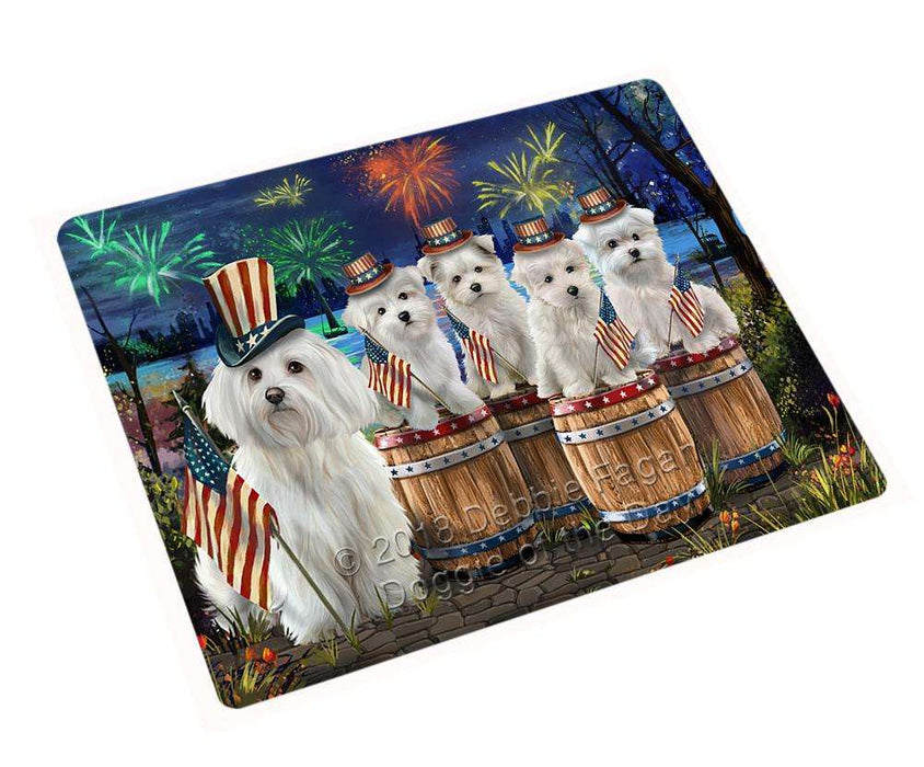 4th of July Independence Day Fireworks Malteses at the Lake Cutting Board C57150