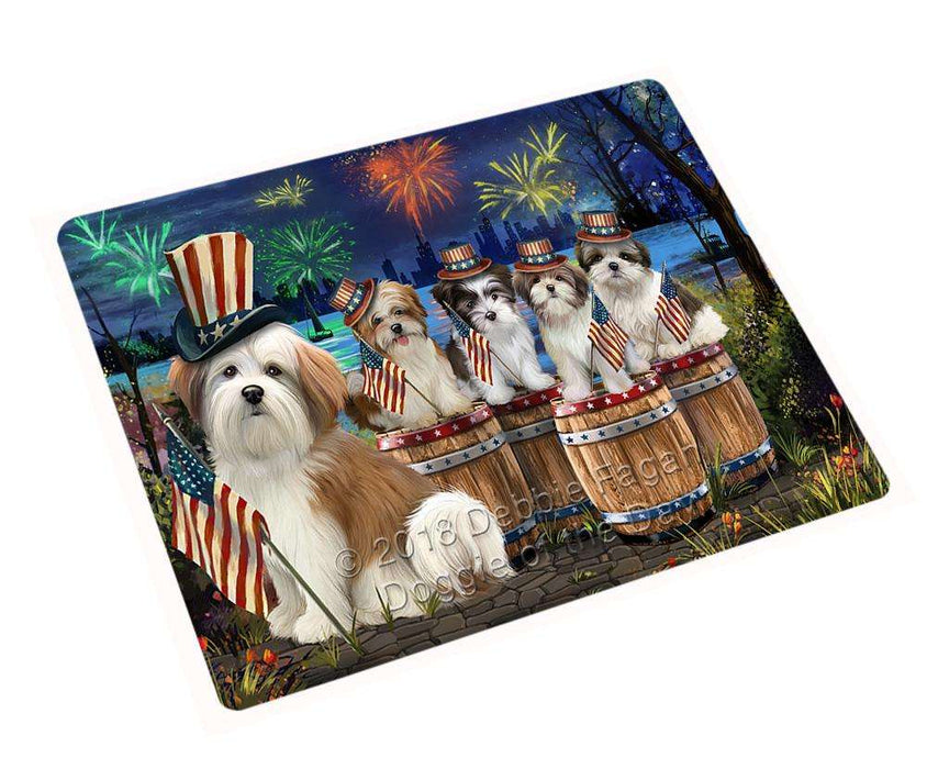 4th of July Independence Day Fireworks Malti Tzus at the Lake Cutting Board C57153