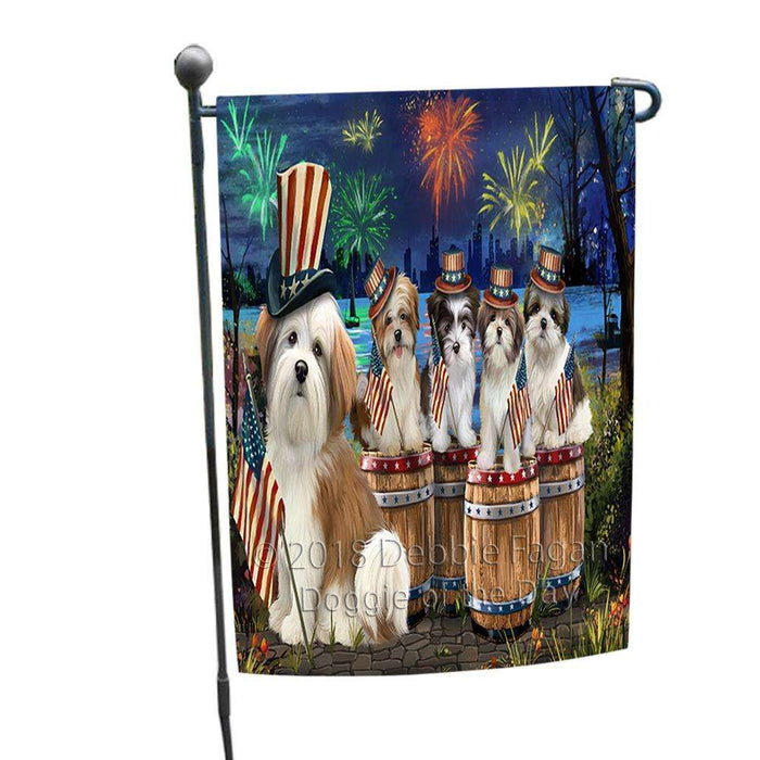4th of July Independence Day Fireworks Malti Tzus at the Lake Garden Flag GFLG50965