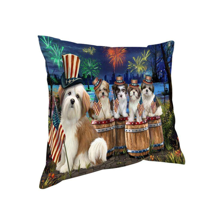 4th of July Independence Day Fireworks Malti Tzus at the Lake Pillow PIL60236