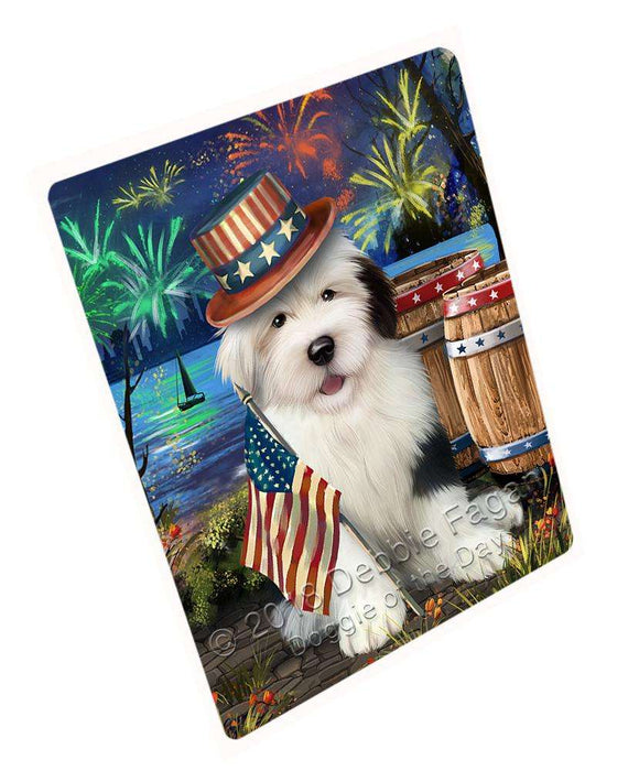 4th of July Independence Day Fireworks Old English Sheepdog at the Lake Cutting Board C56976