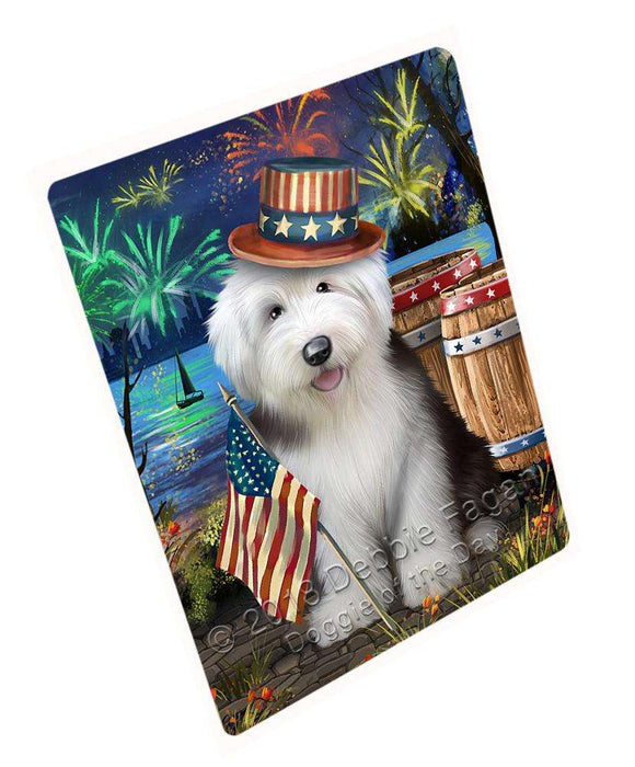 4th of July Independence Day Fireworks Old English Sheepdog at the Lake Cutting Board C56979