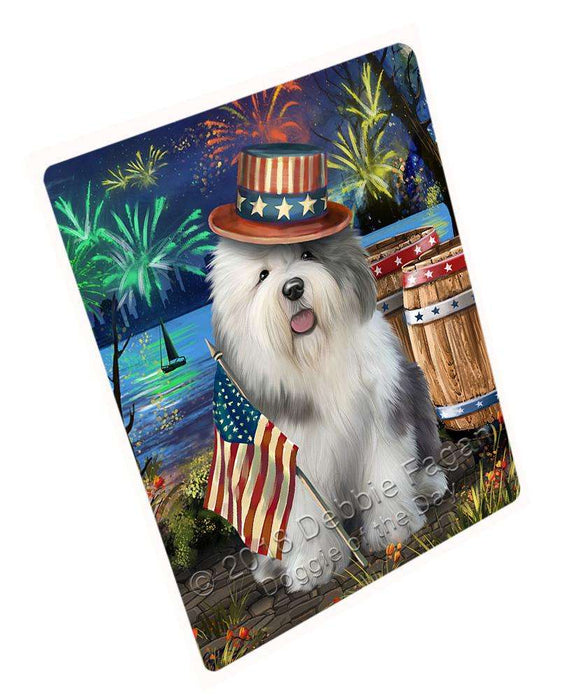 4th of July Independence Day Fireworks Old English Sheepdog at the Lake Cutting Board C56982