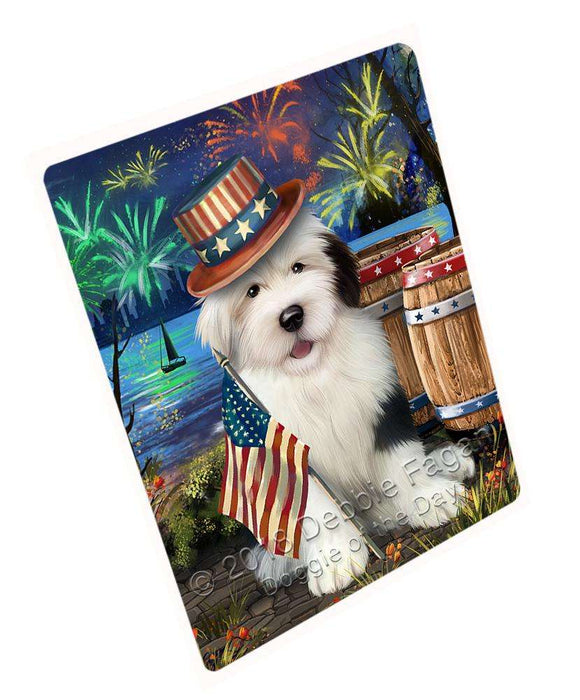 4th Of July Independence Day Fireworks Old English Sheepdog At The Lake Magnet Mini (3.5" x 2") MAG56976