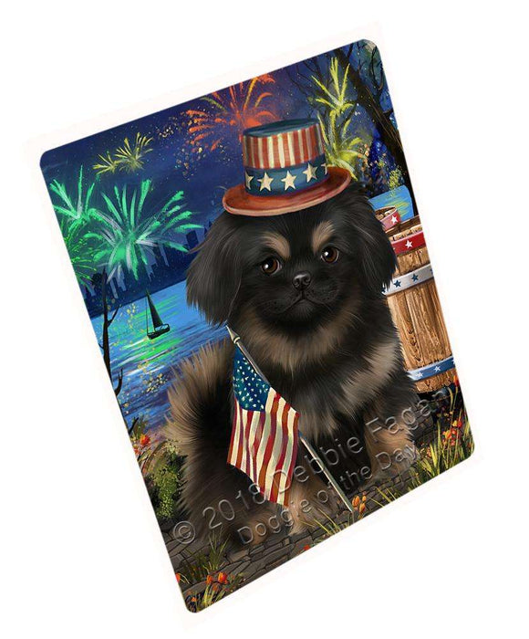 4th of July Independence Day Fireworks Pekingese Dog at the Lake Cutting Board C57606