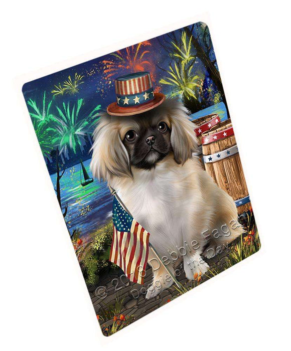 4th of July Independence Day Fireworks Pekingese Dog at the Lake Large Refrigerator / Dishwasher Magnet RMAG67230