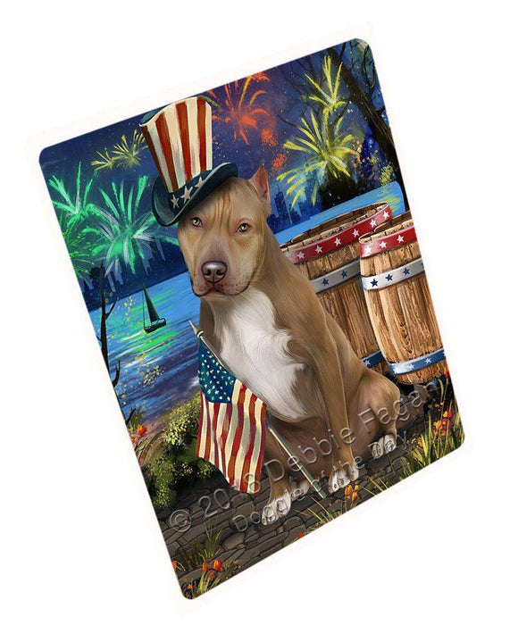 4th of July Independence Day Fireworks Pit bull Dog at the Lake Cutting Board C57618